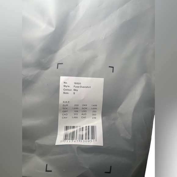 Rains Fuse Overshirt Jacket Sky Blue Size S | Lightweight Insulated Rare - Picture 7 of 9